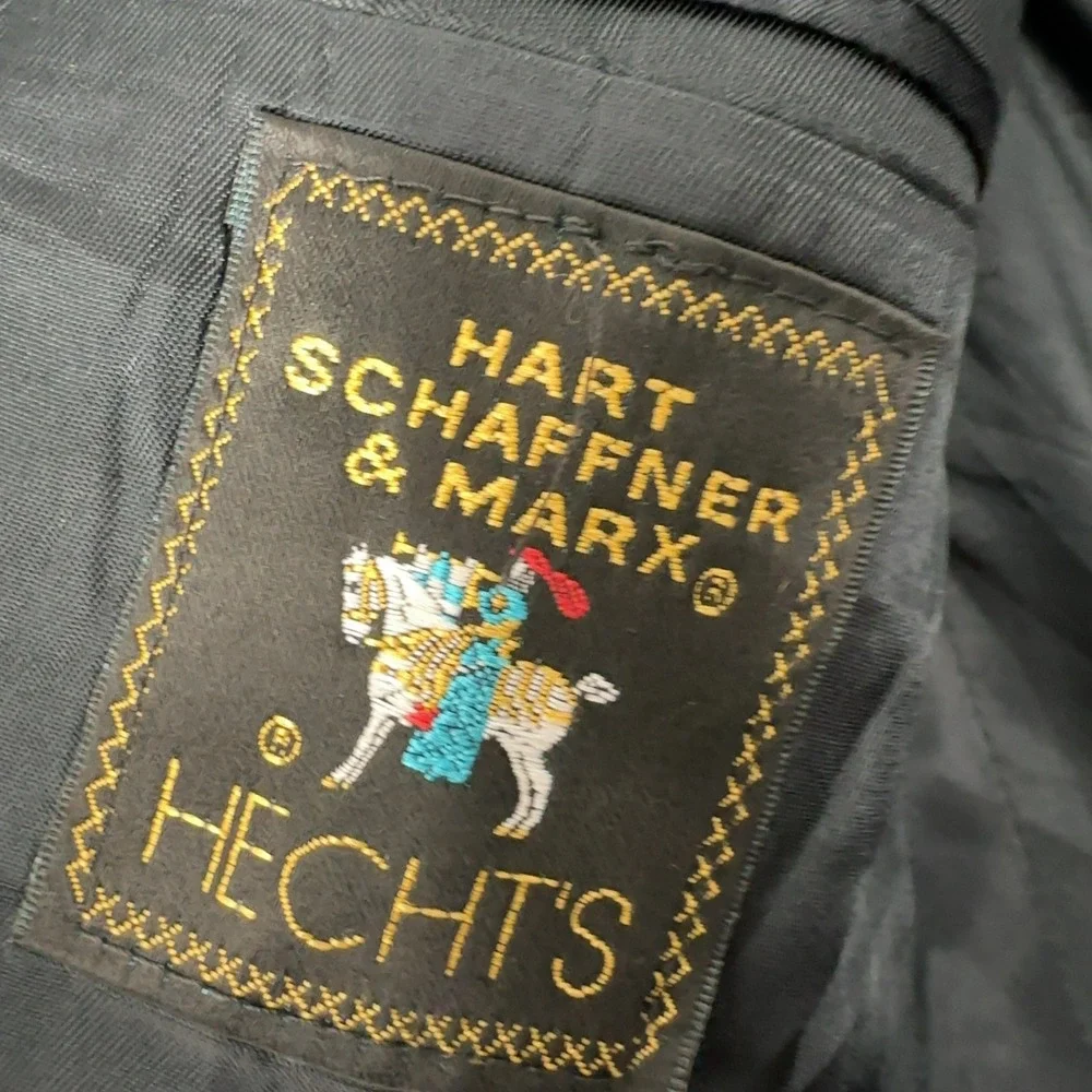 Vintage Hart Schaffner & Marx Blazer Mens 42R Blue Navy Wool Gold Button‎ Hechts